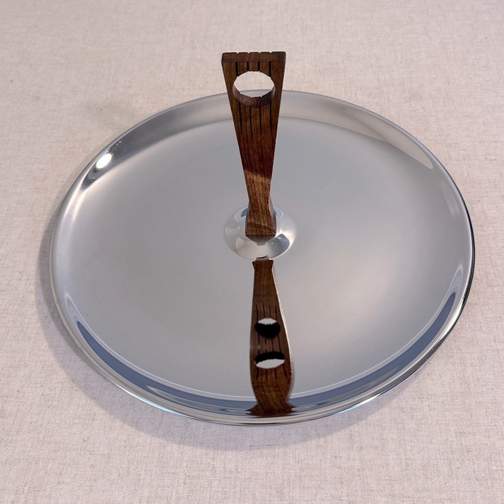 Kromex MCM Wood Handled Serving Tray